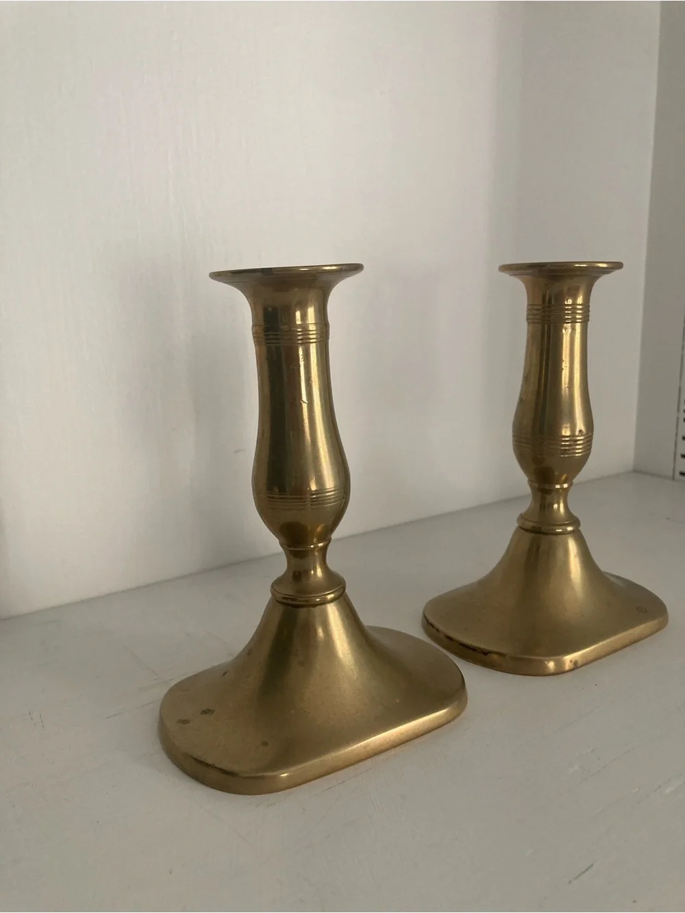 Vintage | Brass Finish Candlestick Pair - Classic Home Accents